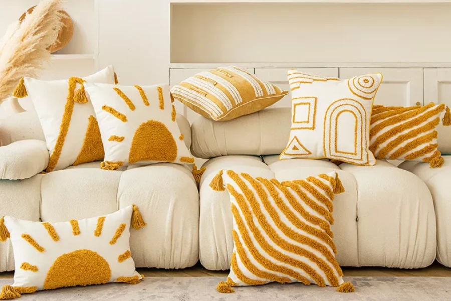 Boho Golden Throw Pillowcase