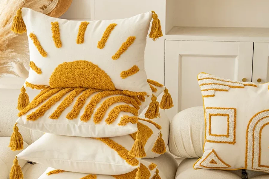 Boho Golden Throw Pillowcase